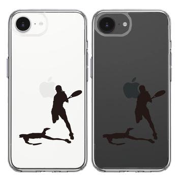 iPhone16e ケース クリア テニス スマッシュ スマホケース 側面ソフト 背面ハード ハイブリッド  送料無料-1