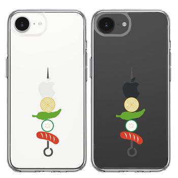 iPhone16e ケース クリア BBQ バーベキュー スマホケース 側面ソフト 背面ハード ハイブリッド  送料無料-1