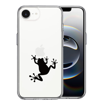 iPhone16e ケース クリア カエル 蛙 スマホケース 側面ソフト 背面ハード ハイブリッド  送料無料-0