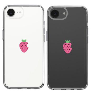 iPhone16e ケース クリア イチゴ 苺 スマホケース 側面ソフト 背面ハード ハイブリッド  送料無料-1