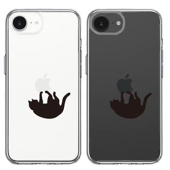iPhone16e ケース クリア ぶらさがりネコ スマホケース 側面ソフト 背面ハード ハイブリッド  送料無料-1
