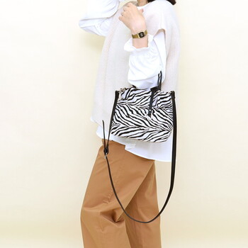 アニマル柄つまみハンドル2WAY トートバッグ ショルダーバッグ　 COOCO 送料無料 即日発送-25