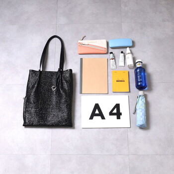 メタリック つまみハンドルフラット トートバッグ A4収納可能　 COOCO 送料無料 即日発送-12