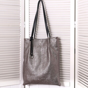 メタリック つまみハンドルフラット トートバッグ A4収納可能　 COOCO 送料無料 即日発送-14