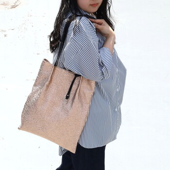 メタリック つまみハンドルフラット トートバッグ A4収納可能　 COOCO 送料無料 即日発送-24