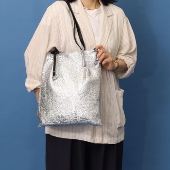 メタリック つまみハンドルフラット トートバッグ A4収納可能　 COOCO 送料無料 即日発送-26