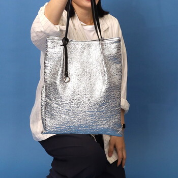 メタリック つまみハンドルフラット トートバッグ A4収納可能　 COOCO 送料無料 即日発送-27