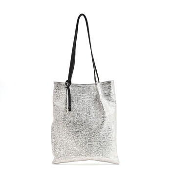 メタリック つまみハンドルフラット トートバッグ A4収納可能　 COOCO 送料無料 即日発送-3