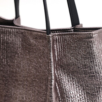 メタリック つまみハンドルフラット トートバッグ A4収納可能　 COOCO 送料無料 即日発送-8