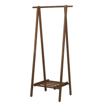 もく オープンハンガーラック ハンガー 北欧 収納 コートハンガー 木製 棚付 折りたたみ 部屋干し 送料無料-1
