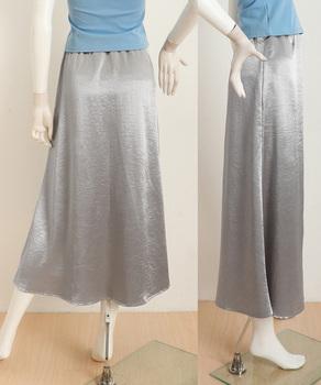 サテンスカート ロングスカート 無地 送料無料 即日発送-8