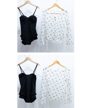 カバーアップトップス付き ワンピース水着 送料無料 即日発送-8