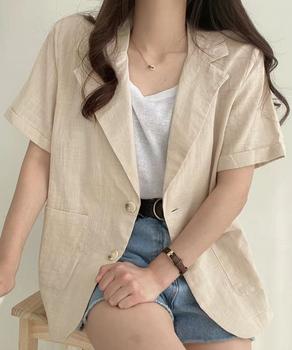 テーラードジャケット綿麻サマージャケット 送料無料 即日発送-5