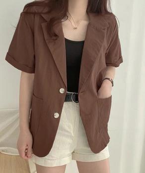 テーラードジャケット綿麻サマージャケット 送料無料 即日発送-6