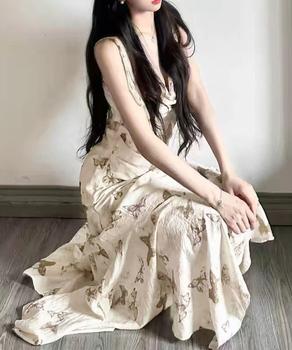 蝶柄キャミワンピース アシンメトリー夏服 送料無料 即日発送-6