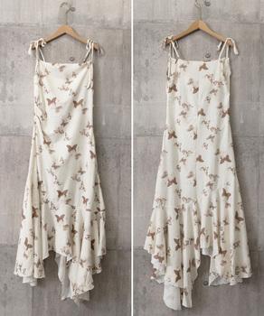 蝶柄キャミワンピース アシンメトリー夏服 送料無料 即日発送-8