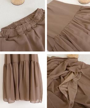 ロングスカート シフォン 裏地付き 春夏 送料無料 即日発送-9