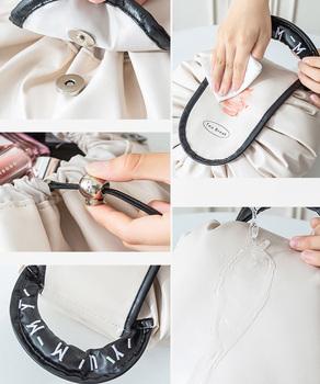 巾着コスメポーチ PUレザーメイクポーチ 送料無料 即日発送-9