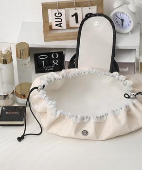 巾着コスメポーチ PUレザーメイクポーチ 送料無料 即日発送-3