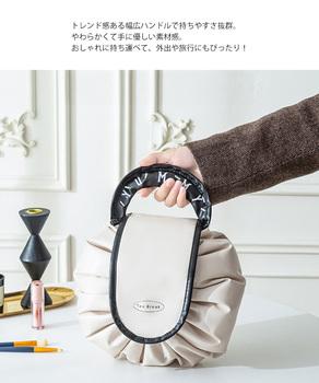 巾着コスメポーチ PUレザーメイクポーチ 送料無料 即日発送-7