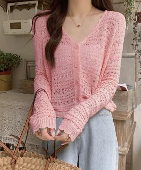 透かし編みカーディガンフェミニン夏羽織り 送料無料 即日発送-5