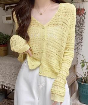 透かし編みカーディガンフェミニン夏羽織り 送料無料 即日発送-6