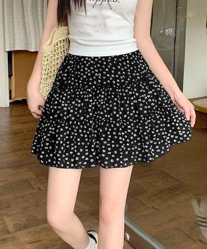 ティアードスカート 小花柄ミニ丈スカート 送料無料 即日発送-2