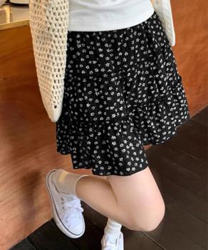 ティアードスカート 小花柄ミニ丈スカート 送料無料 即日発送-3