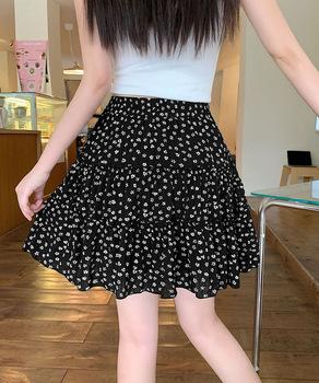 ティアードスカート 小花柄ミニ丈スカート 送料無料 即日発送-4