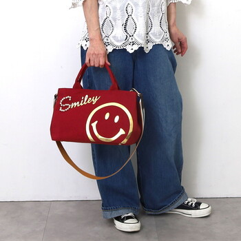 ロゴパール×箔プリント 2WAY トートバッグ COOCO クーコ SMILEY 送料無料 即日発送-23