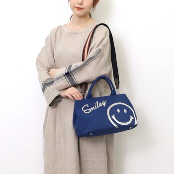 ロゴパール×箔プリント 2WAY トートバッグ COOCO クーコ SMILEY 送料無料 即日発送-2