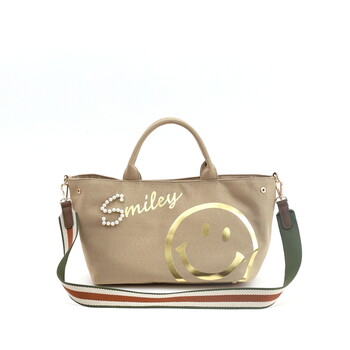 ロゴパール×箔プリント 2WAY トートバッグ COOCO クーコ SMILEY 送料無料 即日発送-4