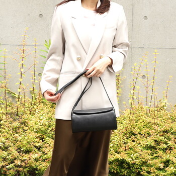 シュリンクレザー 筒形カブセ ショルダーバッグ 革 牛革　 COOCO 送料無料 即日発送-19