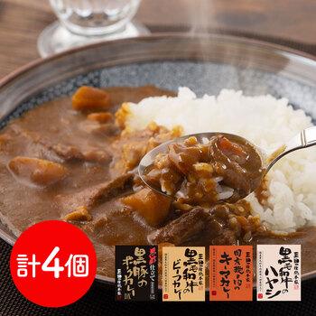 兵庫 三田屋総本家 カレー＆ハヤシセット 4種×各1食 詰め合わせ　極上カレー＆ハヤシ4種セット。 送料無料-0