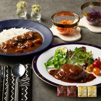 神奈川 横浜ロイヤルパークホテル 監修 カレー＆ハンバーグセット ビーフカレー×2 デミグラスソースハンバーグ×2 詰め合わせ 送料無料-0