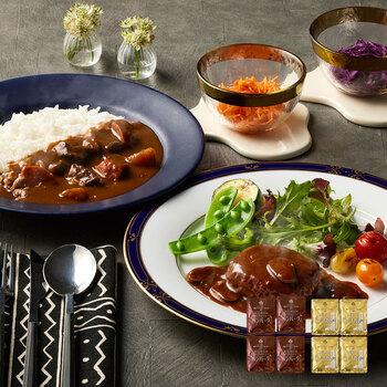 神奈川 横浜ロイヤルパークホテル 監修 カレー＆ハンバーグセット ビーフカレー×4 デミグラスソースハンバーグ×4 詰め合わせ 送料無料-0