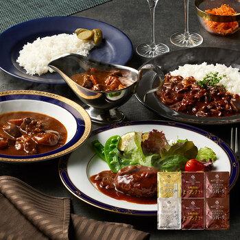 神奈川 横浜ロイヤルパークホテル 監修 4種のグルメセット ビーフカレー×1 ハヤシビーフ×1 ビーフシチュー×2 等 詰め合わせ 送料無料-0