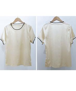 クルーネック サテン風シャツブラウス 送料無料 即日発送-8