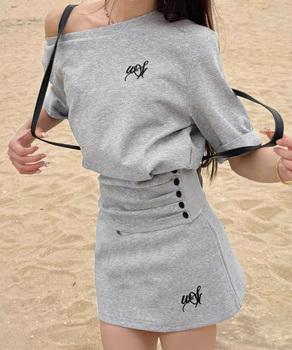 ガーリーセットアップ ワンオフショルダー 送料無料 即日発送-5