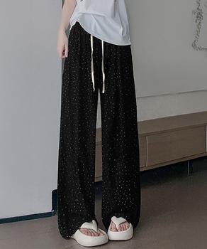 蝶柄ワイドパンツ ダメージロングパンツ夏 送料無料 即日発送-3