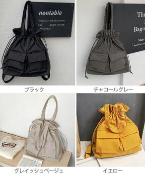 巾着風リュックサック 大容量バックパック 送料無料 即日発送-1