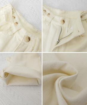 ハイウエストデニムパンツ ウエストボタン 送料無料 即日発送-9