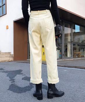 ハイウエストデニムパンツ ウエストボタン 送料無料 即日発送-7