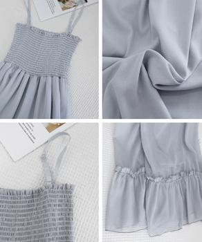 キャミワンピース カーディガン2点セット　レディース フレアロングワンピ シアーカーディガン 送料無料 即日発送-9