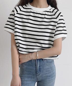 ボーダーTシャツ 半袖チュニックTシャツ 送料無料 即日発送-2