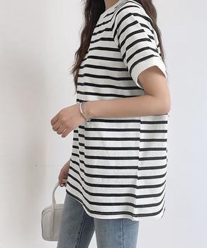 ボーダーTシャツ 半袖チュニックTシャツ 送料無料 即日発送-3