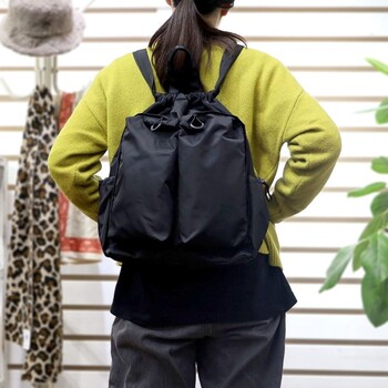 撥水ビッグポケット巾着 リュック A4収納可能 COOCO 送料無料 即日発送-20