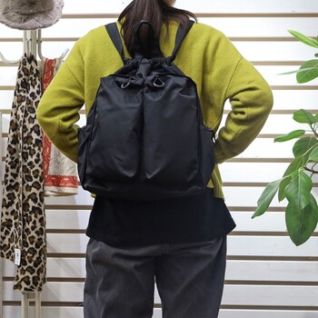 撥水ビッグポケット巾着 リュック A4収納可能 COOCO 送料無料 即日発送-29