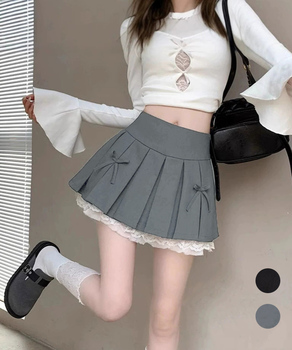 ボックスプリーツスカート ミニスカート夏 送料無料 即日発送-0