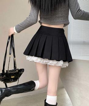 ボックスプリーツスカート ミニスカート夏 送料無料 即日発送-4